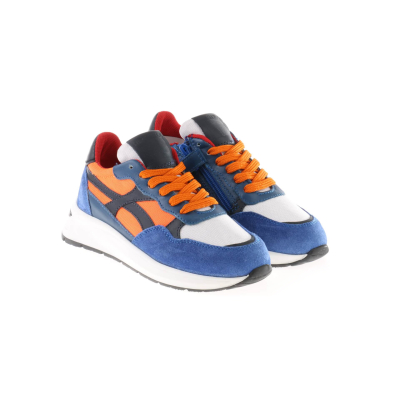 HIP Shoe Style H1067 Sneaker Kobalt Met Oranje